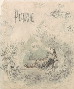 Titelpagina voor Punch, vol. VIII door Richard Doyle