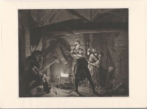 Familie in een ijzersmederij door Richard Earlom