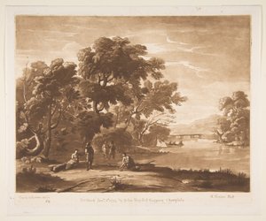 Landschap met figuren door Richard Earlom