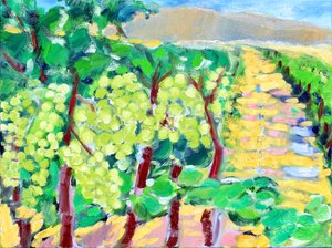 Chardonnay Druiven, Napa, 2019 door Richard Fox