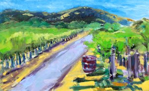 Wijngaard met Vat, Napa, 2019 door Richard Fox