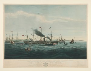 Ter herdenking van de oprichting van de stoomvaart tussen Groot-Brittannië en Amerika door Richard Gilson Reeve