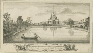 Lichfield Kathedraal en Omgeving - Oostaanzicht: kopergravure door Richard Greene