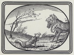 De ezel in de leeuwenhuid (gravure) door Richard Heighway