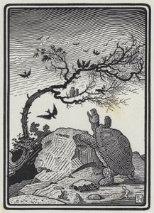 De Schildpad en de Vogels (gravure) door Richard Heighway