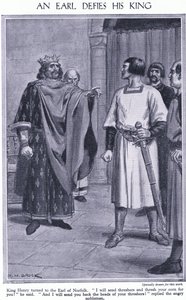 Een graaf tart zijn koning. De graaf van Norfolk en koning Hendrik door Richard Henry Brock