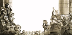Jongens van rivaliserende scholen schreeuwen tegen elkaar tijdens interschoolse wedstrijden die bekend staan als 