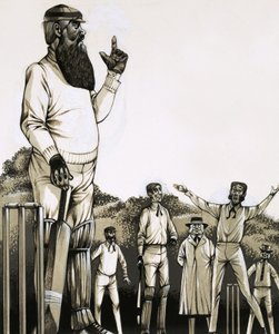 De grote W G Grace aan het wicket door Richard Hook