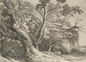 Specimens of Polyautography: Man zittend onder een eik, 1802