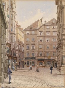 Wenen Irisgasse richting Naglergasse door Richard Moser