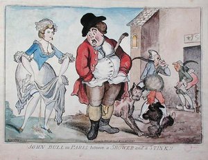 John Bull in Parijs tussen een Buien en een Stank door Richard Newton