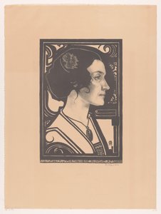 Portret van een onbekende vrouw door Richard Nicolaüs Roland Holst (signed by artist)
