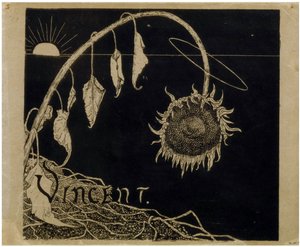 Omslagontwerp voor de tentoonstelling van Vincent van Gogh in Amsterdam door Richard Nicolaus Holst Roland