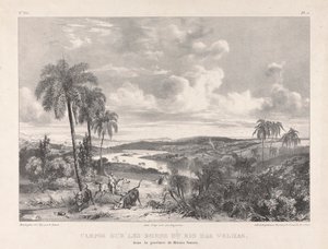 Campos aan de oevers van de Rio das Velhas door Richard Parkes Bonington