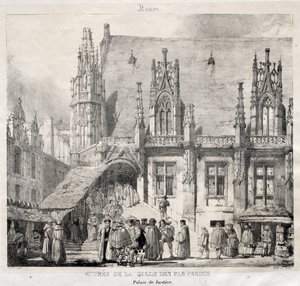 Rouen: Ingang van de Salle des Pas Perdus, Paleis van Justitie door Richard Parkes Bonington