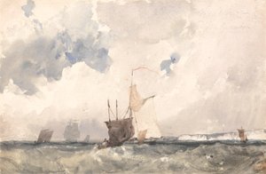 Schepen in een woelige zee