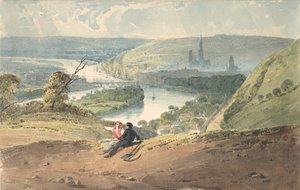 Uitzicht op Rouen vanaf de heuvel van St. Catherine door Richard Parkes Bonington