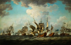 Slag bij de kardinalen in 1759 geschilderd door Richard Paton door Richard Paton
