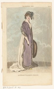 Magazine of Female Fashions of London and Paris, No.22, December 1799. London Walking Dress door Richard Phillips