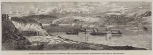 De burgeroorlog in Amerika, inscheping van een deel van het leger van de Potomac in Alexandria, nabij Washington door Richard Principal Leitch