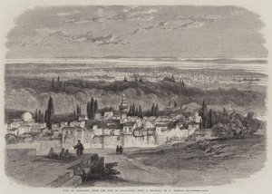 Uitzicht op Damascus vanaf de Heuvel van Salahiyeh door Richard Principal Leitch