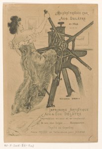 Visitekaartje van drukkers Auguste en Eugène Delâtre te Parijs door Richard Ranft