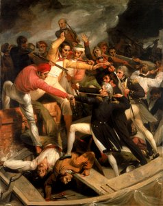 Nelson in conflict met een Spaanse sloep, juli 1797 door Richard Westall
