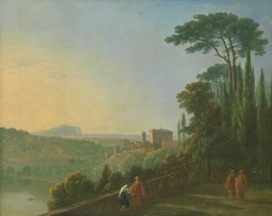Meer Nemi en Genzano vanaf het Terras van het Kapucijnenklooster, ca. 1756-57