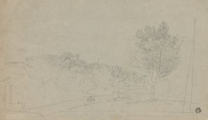 Uitzicht op Wilson House en Tuinen (recto); Uitzicht op Wilson House en Tuinen (verso) door Richard Wilson