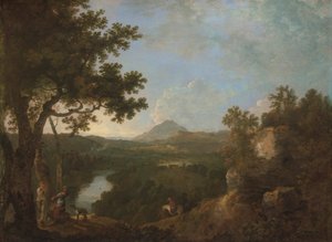 Uitzicht nabij Wynnstay, het landgoed van Sir Watkin Williams-Wynn, vierde Bt.