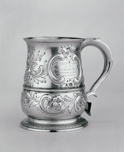 Beker met handvat, 1740-41, gegraveerd ca. 1845