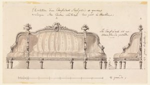 Tekening, Ontwerp voor een vertrouwenspersoon, ca. 1780 door Richard de Lalonde