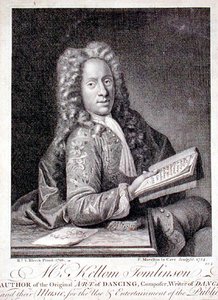Portret van Kellom Tomlinson (c.1690-c.1753) gegraveerd door Francois Morellon la Cave (fl.1731-54) 1754 door Richard van (after) Bleeck