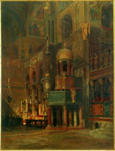Venetië, S.Marco, binnen, dwarsschip / Schilderij van R. von Hagn
