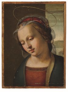 De Madonna: een fragment van een altaarstuk door Ridolfo Ghirlandaio (attr. to)
