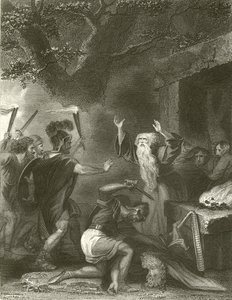 Het bloedbad van de Druïden (gravure)