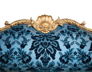 Een George III vergulde houten bank door Robert Adam