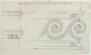 Ontwerp voor de lijsten op de trap, Headfort House, 1772 door Robert Adam