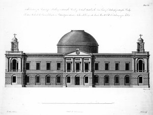De Zuidelijke Gevel van Register House, Edinburgh, gegraveerd door J. Roberts, 1773 door Robert Adam