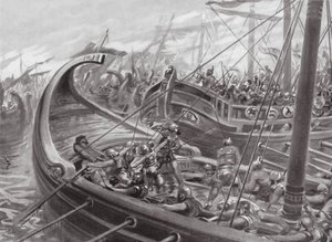 De Phocaeïsche vloot verslaat de Carthagers door Robert Ambrose Dudley