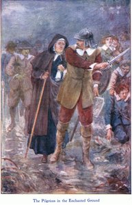 De pelgrims in het betoverde land, uit De Pelgrimsreis gepubliceerd door John F Shaw & Co, c.1900 door Robert Ambrose Dudley