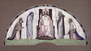 Christus op de troon met heiligen Petrus, Jozef, Edward en de Maagd Maria, 1914 door Robert Anning Bell