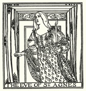Illustratie voor Gedichten van John Keats: De vooravond van Sint Agnes door Robert Anning Bell