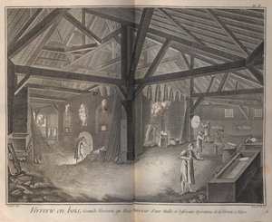 Glas maken. Uit Encyclopédie door Denis Diderot en Jean Le Rond d