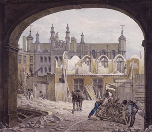 Sloop van Guildhall Chapel, Londen, 1820 door Robert Blemmell Schnebbelie