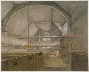 Interieur van de kapel in de kerk van St Bartholomew-the-Great, Smithfield, City of London, 1818