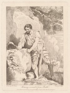 Terugtrekken van Gewonden uit de Slag door Robert Blyth, after John Hamilton Mortimer