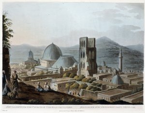 Jeruzalem met de Heilig Grafkerk - in "The Holy Places", volgens de originele tekeningen van R. Bowyer
