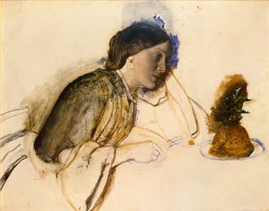 Het Kerstdiner van de arme actrice, ca. 1860 door Robert Braithwaite Martineau