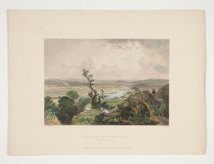 Vallei van de Connecticut (vanuit Mount Holyoke), illustratie voor Nathaniel Parker Willis door Robert Brandard